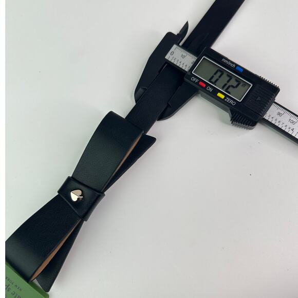 Kate Spade Black Bow with gold Spade Leather Belt in x-Large main image 9